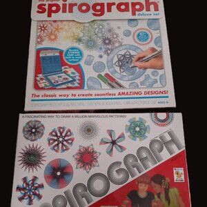 X2 SPIROGRAPHS THE ORIGINAL SPIROGRAPH DELUXE SET W/STORAGE CASE-KENNER & HASBRO